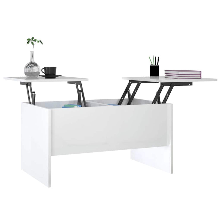 Coffee Table High Gloss White 80x50x42.5 cm Engineered Wood