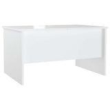 Coffee Table High Gloss White 80x50x42.5 cm Engineered Wood - 45-Degree Angle