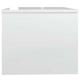Coffee Table High Gloss White 80x50x42.5 cm Engineered Wood - Close-Up Angle