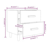 Bed Cabinet Black 40x35x47.5 cm - Close-Up Angle