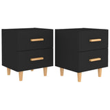 Bed Cabinets 2 pcs Black 40x35x47.5 cm - Front View