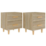 Bed Cabinets 2 pcs Sonoma Oak 40x35x47.5 cm - Front View