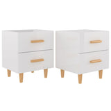 Bed Cabinets 2 pcs High Gloss White 40x35x47.5 cm - Front View