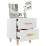 Bed Cabinets 2 pcs High Gloss White 40x35x47.5 cm - Rear View