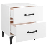 Bedside Cabinets 2pcs White 40x35x47.5 cm - Rear View