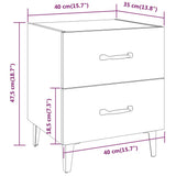 Bedside Cabinets 2 pcs Black 40x35x47.5 cm - Low Angle
