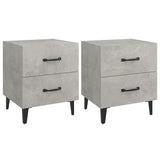 Bedside Cabinets 2 pcs Concrete Grey 40x35x47.5 cm - Front View