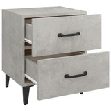 Bedside Cabinets 2 pcs Concrete Grey 40x35x47.5 cm - Rear View
