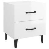 Bedside Cabinet High Gloss White 40x35x47.5 cm