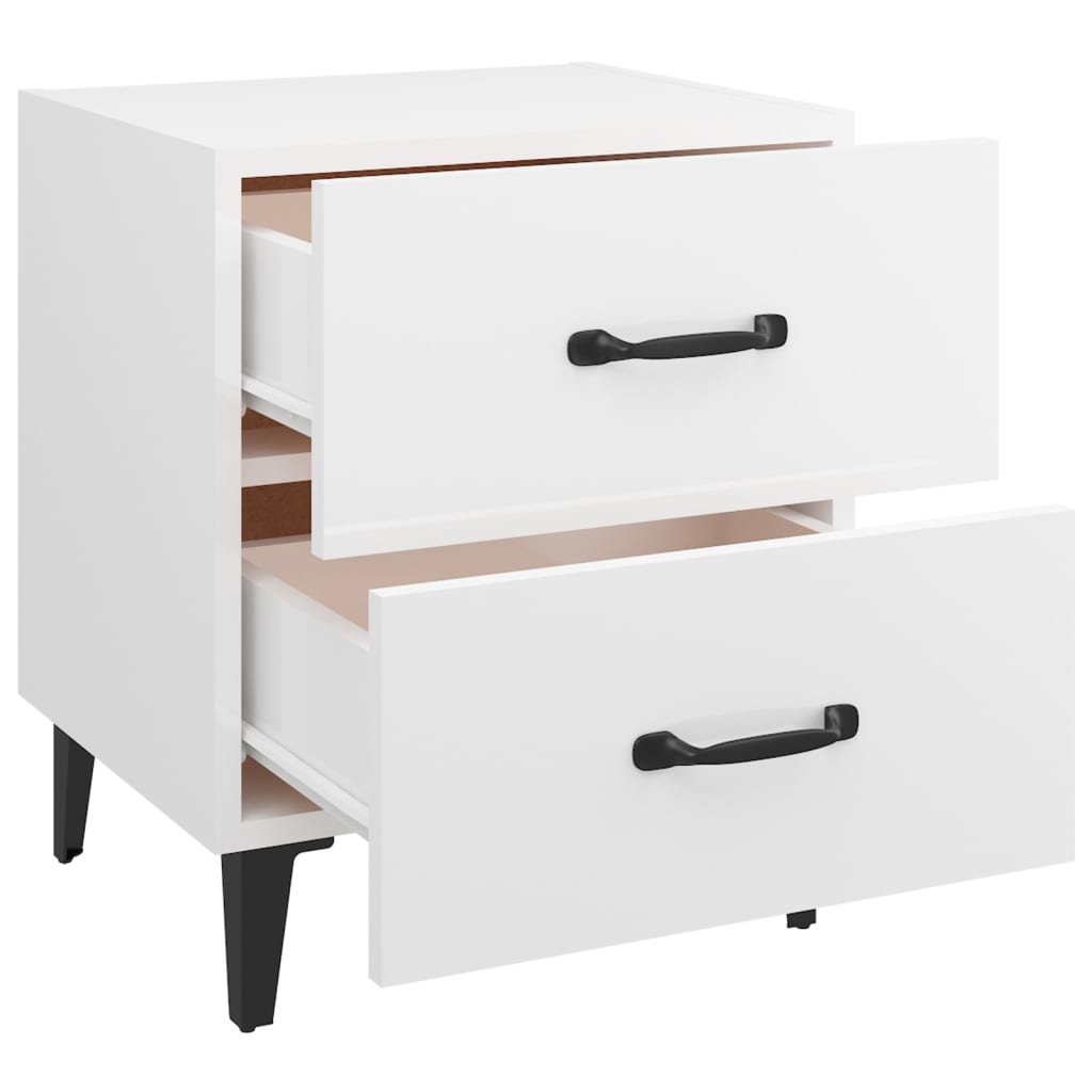 Bedside Cabinet High Gloss White 40x35x47.5 cm