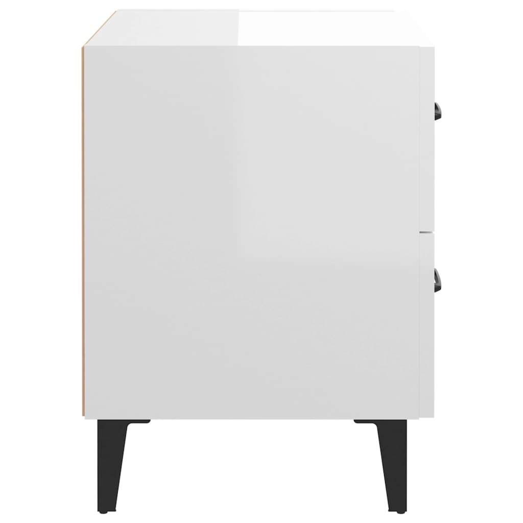 Bedside Cabinet High Gloss White 40x35x47.5 cm