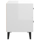Bedside Cabinet High Gloss White 40x35x47.5 cm - Rear View