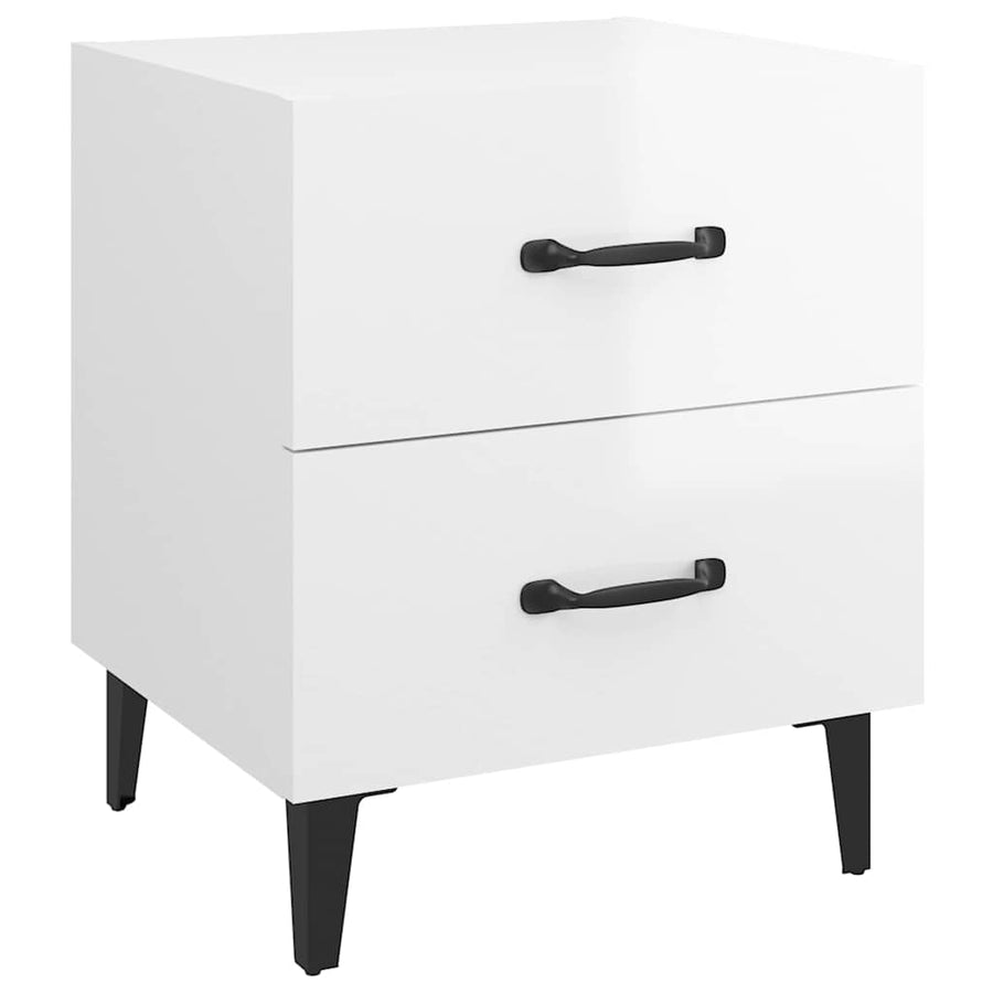 Bedside Cabinets 2 pcs High Gloss White 40x35x47.5 cm
