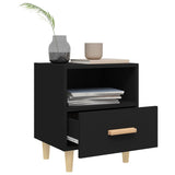 Bedside Cabinets 2 pcs Black 40x35x47 cm - Side View