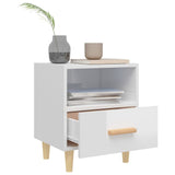 Bedside Cabinet High Gloss White 40x35x47 cm - Side View