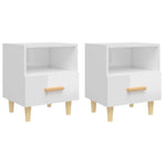 Bedside Cabinets 2 pcs High Gloss White 40x35x47 cm