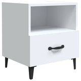 Bedside Cabinets 2 pcs White Engineered Wood - Side View