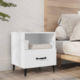 Bedside Cabinets 2 pcs White Engineered Wood - Low Angle