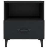 Bedside Cabinet Black Engineered Wood