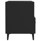Bedside Cabinet Black Engineered Wood