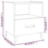 Bedside Cabinet Black Engineered Wood