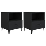 Bedside Cabinets 2 pcs Black Engineered Wood
