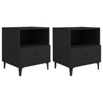 Bedside Cabinets 2 pcs Black Engineered Wood