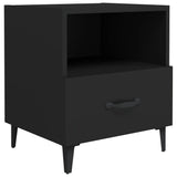 Bedside Cabinets 2 pcs Black Engineered Wood - Side View