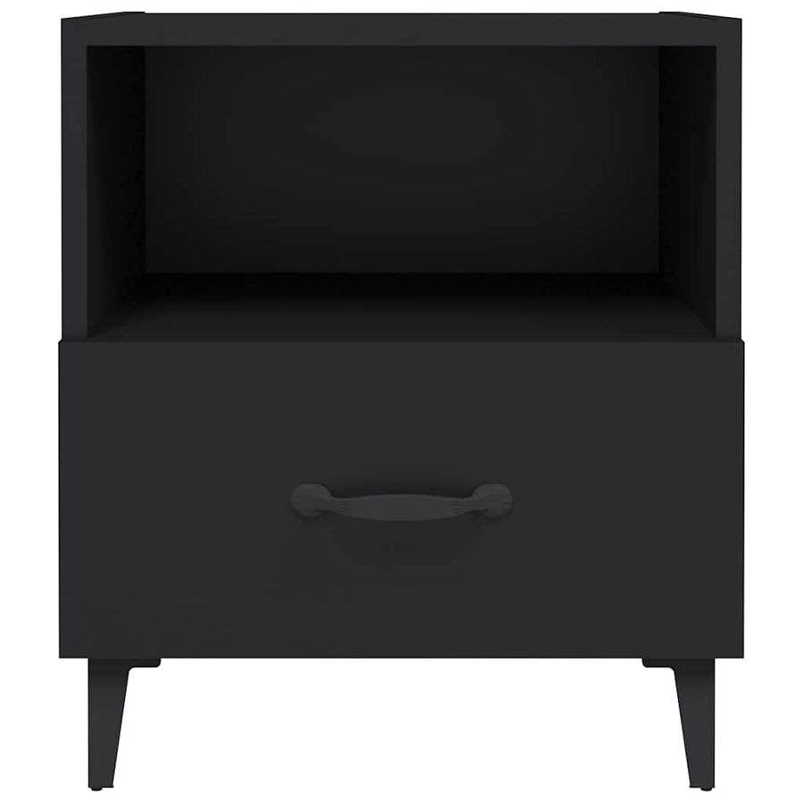 Bedside Cabinets 2 pcs Black Engineered Wood