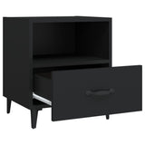 Bedside Cabinets 2 pcs Black Engineered Wood - Rear View