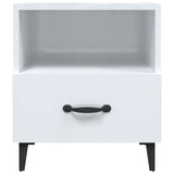 Bedside Cabinets 2 pcs High Gloss White Engineered Wood