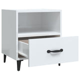 Bedside Cabinets 2 pcs High Gloss White Engineered Wood - Rear View
