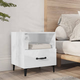 Bedside Cabinets 2 pcs High Gloss White Engineered Wood - Low Angle