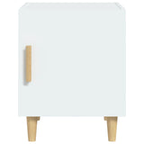 Bedside Cabinet White Engineered Wood - Side View