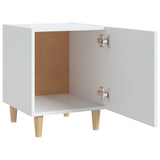 Bedside Cabinet White Engineered Wood - 45-Degree Angle