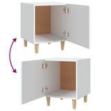 Bedside Cabinet White Engineered Wood - Rear View