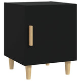 Bedside Cabinets 2 pcs Black Engineered Wood - Side View