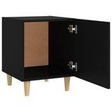 Bedside Cabinets 2 pcs Black Engineered Wood - Rear View