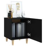 Bedside Cabinets 2 pcs Black Engineered Wood - Low Angle