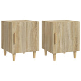 Bedside Cabinets 2 pcs Sonoma Oak Engineered Wood - Front View