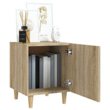 Bedside Cabinets 2 pcs Sonoma Oak Engineered Wood - Low Angle