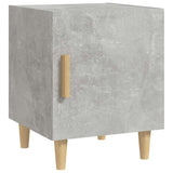 Bedside Cabinets 2 pcs Concrete Grey Engineered Wood - Side View