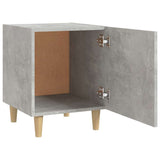 Bedside Cabinets 2 pcs Concrete Grey Engineered Wood - Rear View