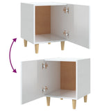 Bedside Cabinet High Gloss White Engineered Wood