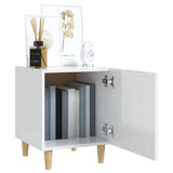 Bedside Cabinet High Gloss White Engineered Wood - Low Angle
