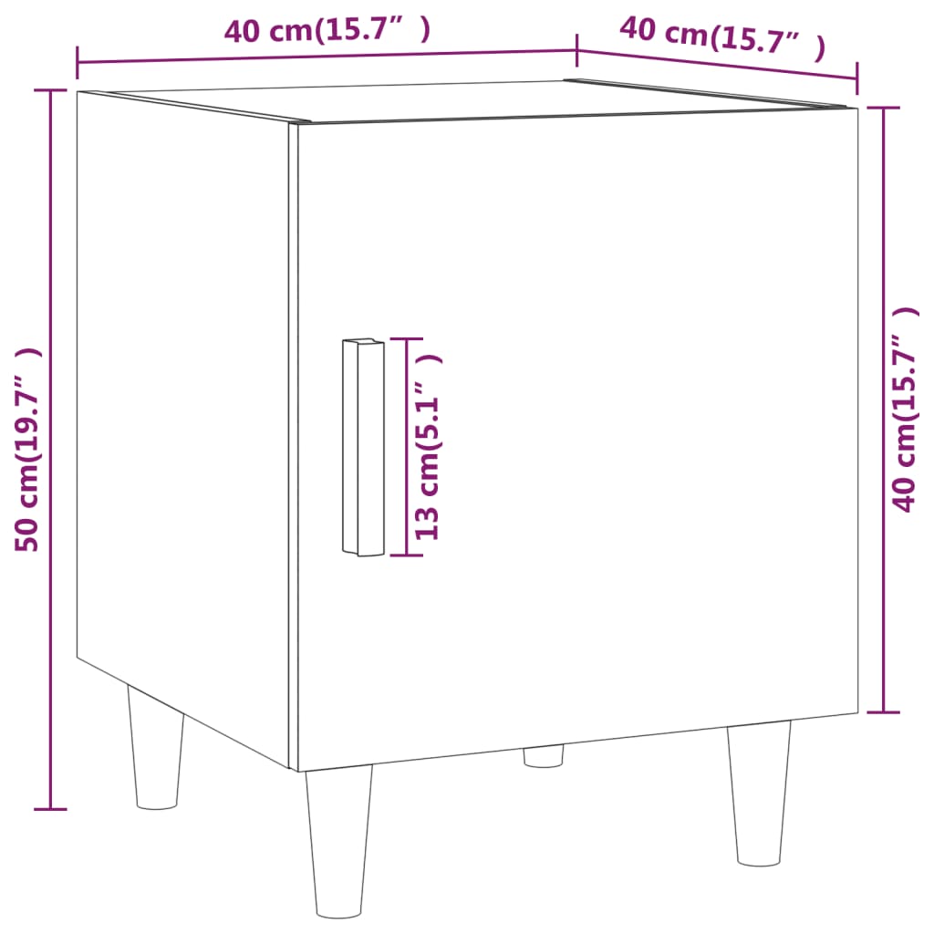 Bedside Cabinet High Gloss White Engineered Wood