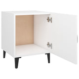 Bedside Cabinets 2 pcs White Engineered Wood - Rear View