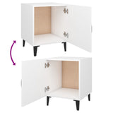 Bedside Cabinets 2 pcs White Engineered Wood - Close-Up Angle