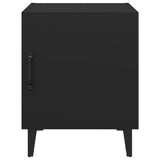 Bedside Cabinet Black Engineered Wood - Side View