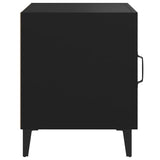 Bedside Cabinet Black Engineered Wood - Top-Down View